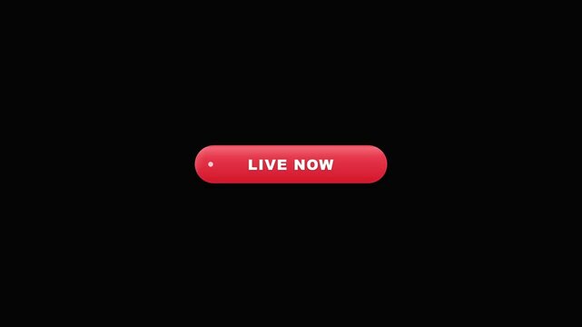 Red live now button animation with light sweep effect