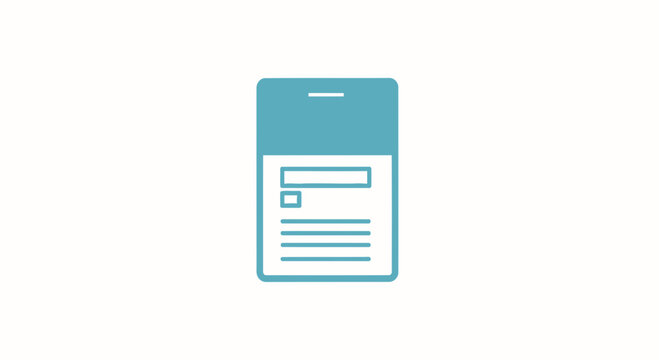 Teal digital profile or ID card icon layout