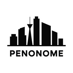 Fototapeta premium city skyline silhouette on white background urban