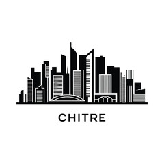 Obraz premium city skyline silhouette on white background urban