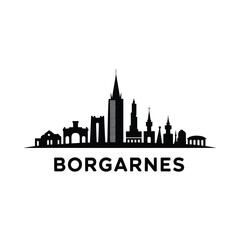 Obraz premium borgarnes city skyline silhouette architecture building structure