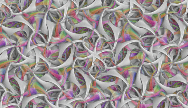 Wall art in a futuristic seamless pattern style.