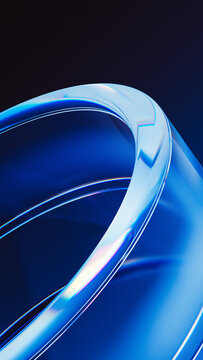 3D glass background with circular patterns and tech design