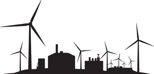 Silhouette of Arctic Wind Turbine Station  © Nurcreator