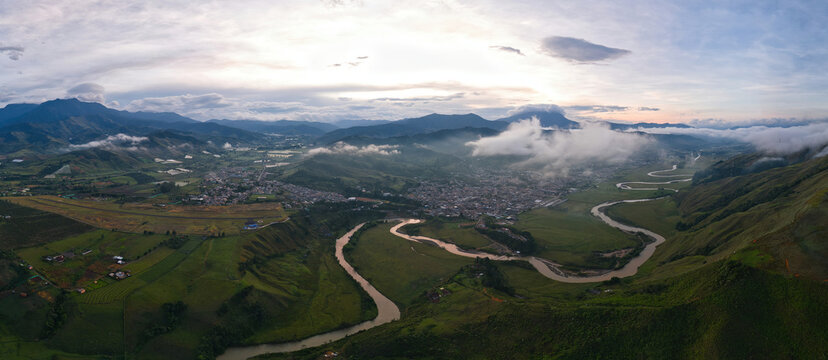 Aerial view of Urrao and the Penderisco Valley