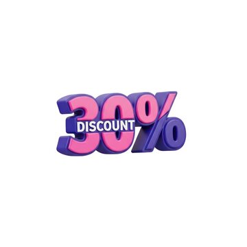 Discount 30 percent off sale symbol.