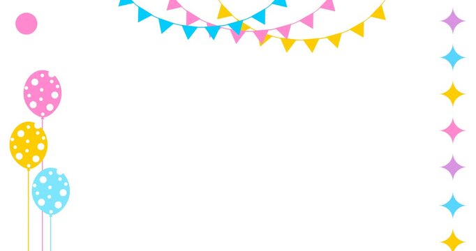 Copy space background animation with birthday and new year event decorations