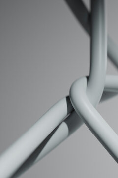 Abstract chain connection with shallow depth focus