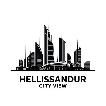 hellissandur city skyline silhouette architecture building urban