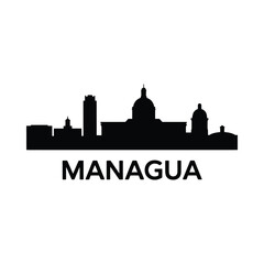 Obraz premium managua skyline silhouette on white background cityscape