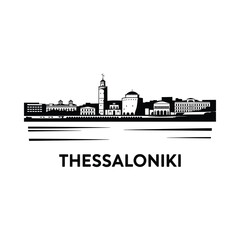 Fototapeta premium thessaloniki skyline silhouette on white background cityscape