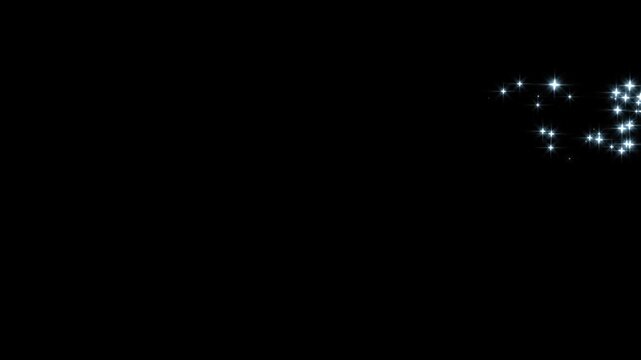 4k Luxury white glitter sparkles line trail, Magical glitter sparkle starline circle animation, Magical glitter sparkle starline circle animation,  smoothly across a black screen background.