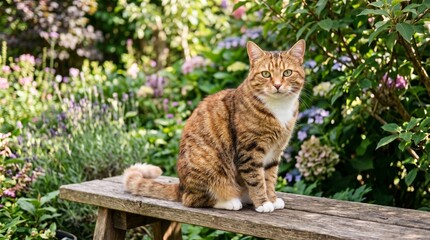 Obraz premium cat in the garden