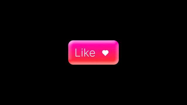Like Reaction Button Animation &ndash; Neon Pink Social Media Interface with Heart Icon and Vibrant Glow Effects for Content Creators, Mobile Applications and Engagement Promotions