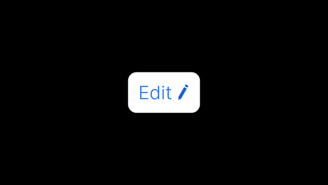 Edit UI Button Animation &ndash; Minimal Frosted Interface Element with Pencil Icon and Clean Modern Design for Mobile Apps, Software Demos and User Experience Presentations
