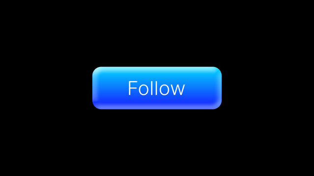 Follow Social Media Button Animation &ndash; Blue Gradient Call to Action Interface with Smooth Glow Effects for Creator Content, Online Branding and Digital Marketing Campaigns