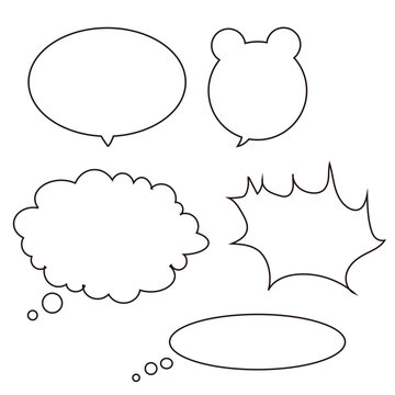 Speech Bubble Outline Set
