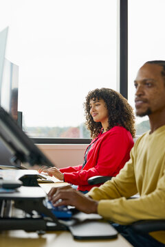 Businesspeople Focused at Work in a Modern Office Setting