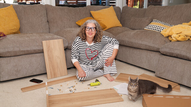 Woman Assembling Furniture