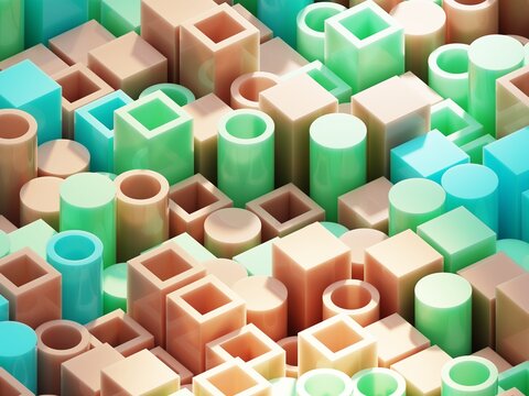 Colorful Geometric Shapes Form a Complex Pattern in This Design