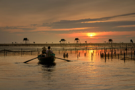Rowing Into Sunset