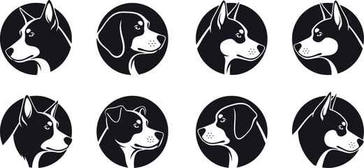 Dog breed profile icon circle © hafsa