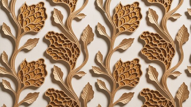 Decorative bronze leaf and flower pattern
