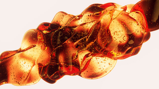 Amber serum flow in luxury skincare innovation composition