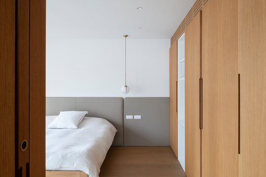bed and cabinetry