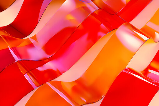 Colorful Wavy Pattern in Red and Orange Tones on a Bright Background