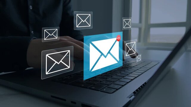 Electronic mail documents, digital files, business communication, online message exchange, inbox organization, data transfer, corporate workflow, modern office correspondence, secure information.	
