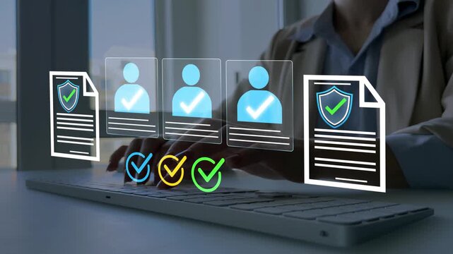 Employee qualification and selection process documents, recruitment approval, workforce management, human resources evaluation, hiring procedure, business compliance and career certification.