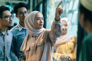 Obraz premium Diverse Muslim Professionals Working Together