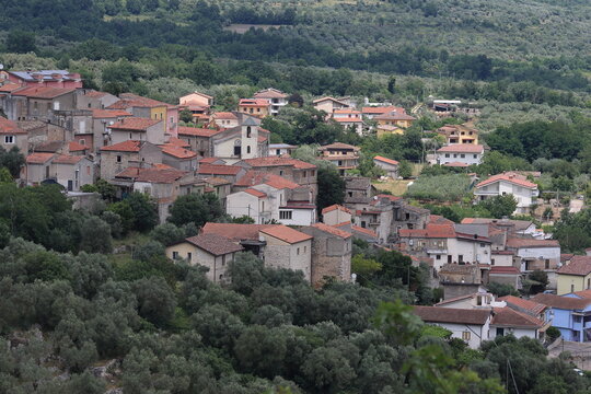 Scenic view of Ceppagna, a picturesque rural hamlet of Venafro surrounded by olive groves in Molise, Italy
