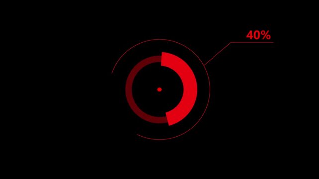 loading icon animation 18% circle. 18% percent circle round donut chart infographic