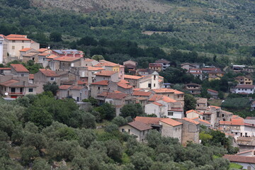 Fototapeta premium Scenic view of Ceppagna, a picturesque rural hamlet of Venafro surrounded by olive groves in Molise, Italy