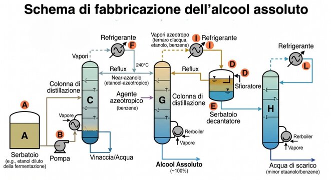 Schema di fabbricazione alcool assoluto