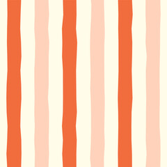 Fototapeta premium Rough lines vector seamless pattern. Hand drawn geometric endless background for prints, wallpaper, textile. Whimsical stripe pattern. Cute flat illustration. Charming baby background
