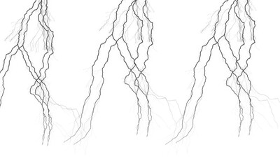 Fototapeta premium Minimalist lightning bolts illustration for dramatic design and decoration, simple black lines on white background