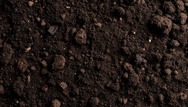 Soil Found in a Garden Bed Showing Small Rocks and Organic Material Under Natural Light During Daytime