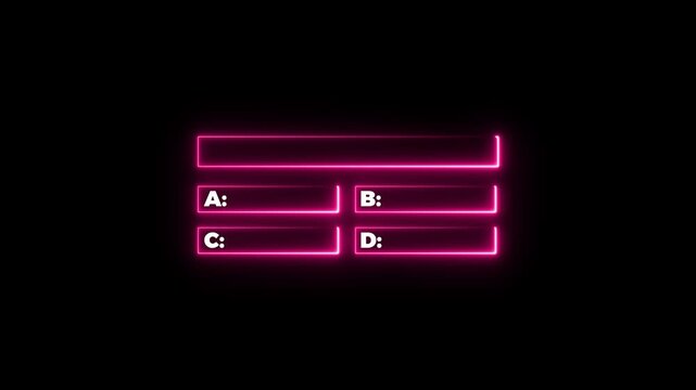 Neon Pink Quiz Question Template Animation with A B C D Options