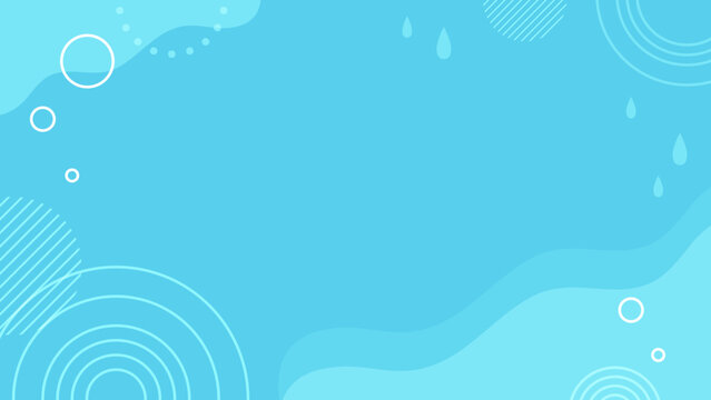 雨・梅雨　ポップな水色の背景	16:9