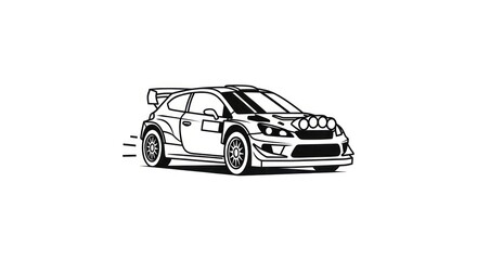 Naklejka premium Speeding racing car illustration side view.