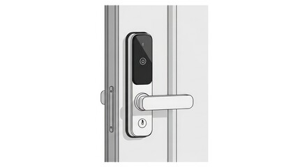 Naklejka premium Modern electronic door lock handle.