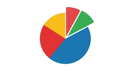 Fototapeta premium Colorful pie chart graph sections.