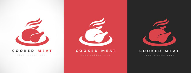 Roast chicken logo vector. Hen bird meat logo © Natalia Iachimova