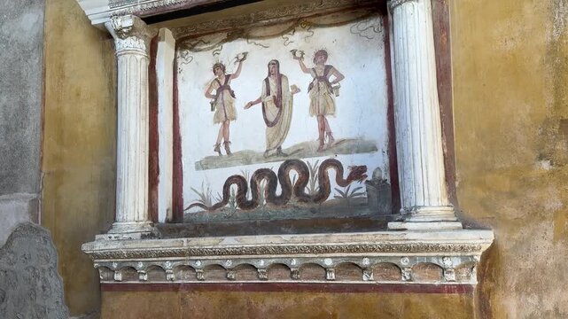Worship Shrine Inside Pompeii Villa Domestic Sacred Space