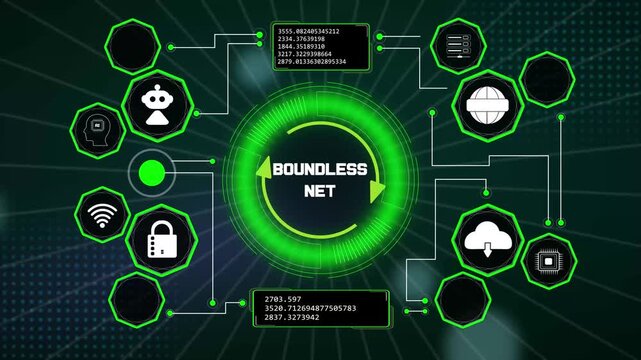 Worldwide satellite broadband telecom matrix focusing on a central boundless net circular communication node