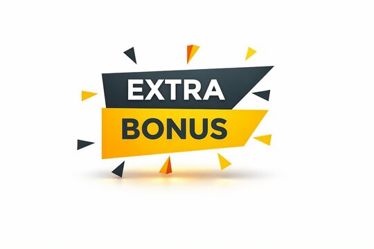 Bright extra bonus banner with explosive effect and geometric shapes