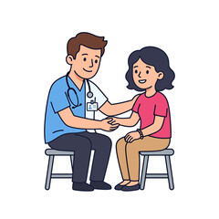 Fototapeta premium Doctor examining a female patient during a medical consultation, highlighting healthcare and well-being